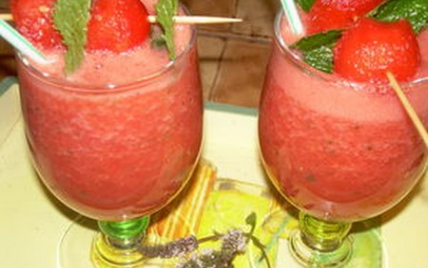 Smoothie pamplemousse, pastèque au cidre