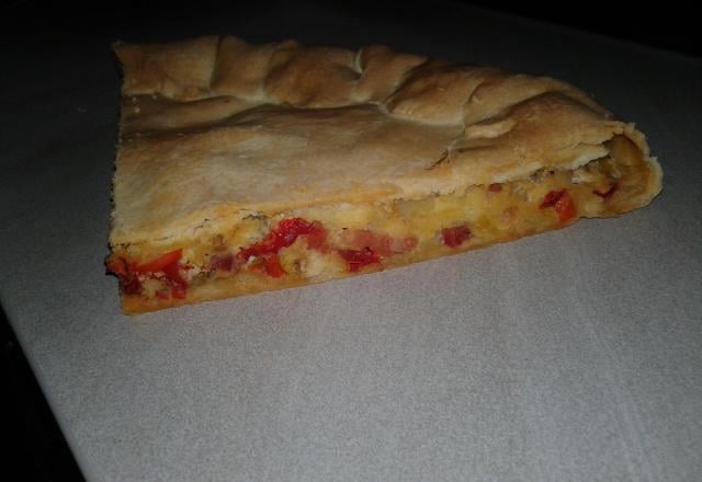 Tourte aux légumes et lardons