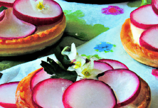 Tartelettes de fromage blanc et radis