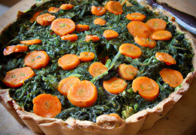 Tarte aux épinards et carottes