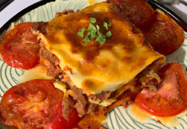 Lasagnes de chou à la viande et à la tomate