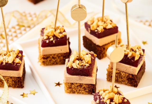 Sucré/salé de foie gras, pain d'épices poivre et poire confite