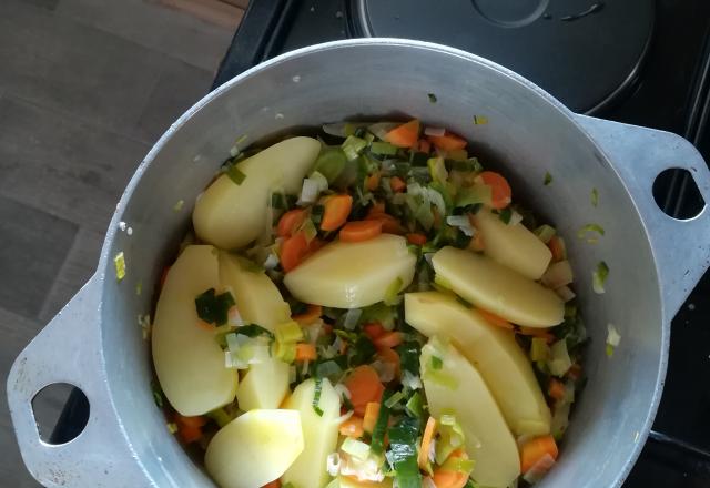 Fondue de poireaux et boulgour aux herbes