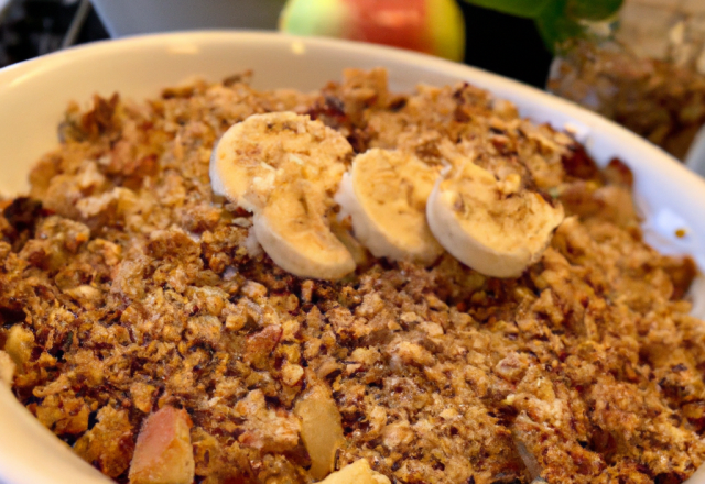 Crumble aux bananes, pommes et spéculoos