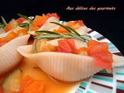 Conchiglioni aux légumes et à l'orange