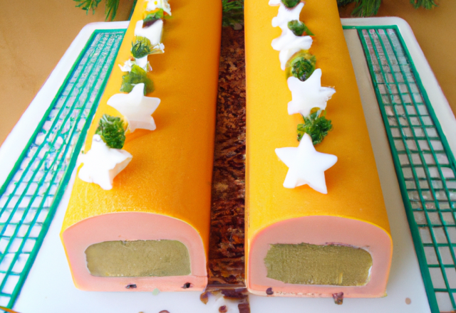 Bûche de Noël à la mousse de melon