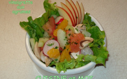 Salade de crudités, vinaigrette aux agrumes