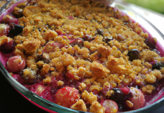 Crumble fraises groseilles cassis