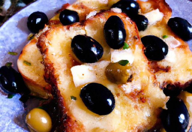 Pain perdu au fromage et aux olives