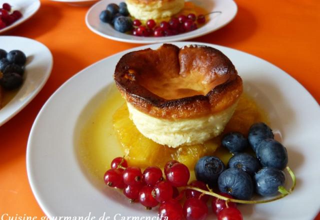 Petits flans de ricotta au Limoncello et à l’ananas