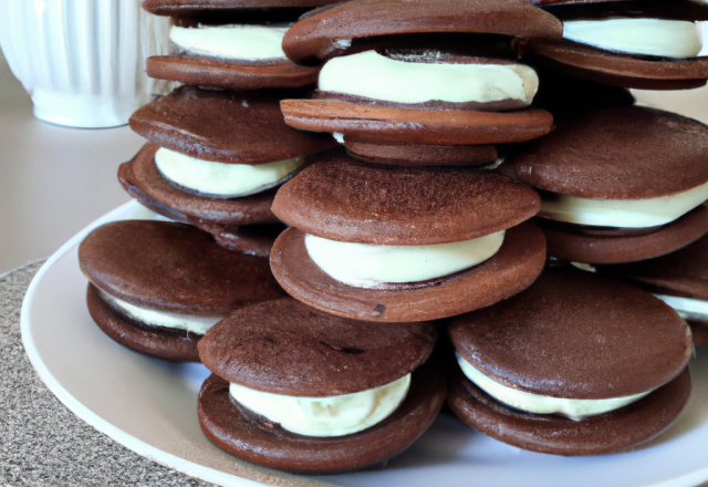 Whoopies au chocolat, ganache au chocolat au thermomix