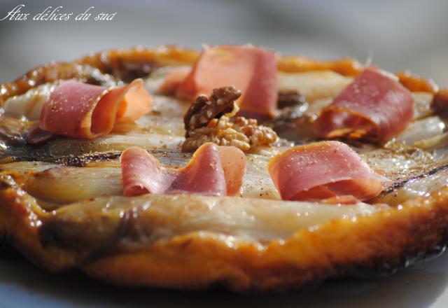 Tatin d'endives au jambon des Cevennes et noix