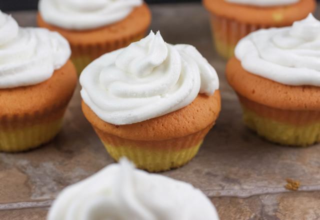 Candy corn cupcakes