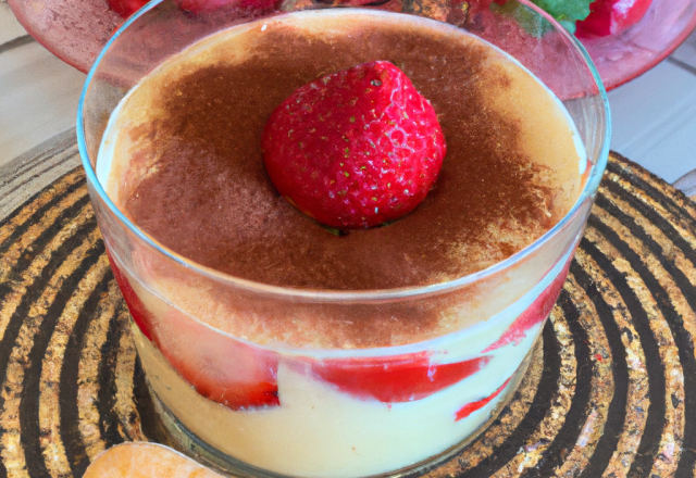 Tiramisu à base de soupe de fraises