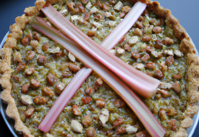 Tarte à la rhubarbe et aux noisettes