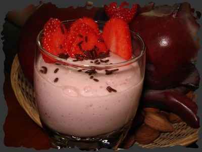 Mousse de fraises au fromage blanc allégé