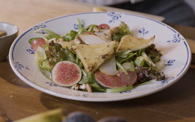 Salade d'automne bricks au chèvre