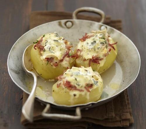 Pommes de terre gourmandes farcies au Bresse Bleu