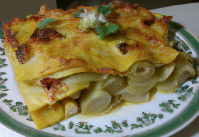 Lasagnes aux artichauts et aux lardons