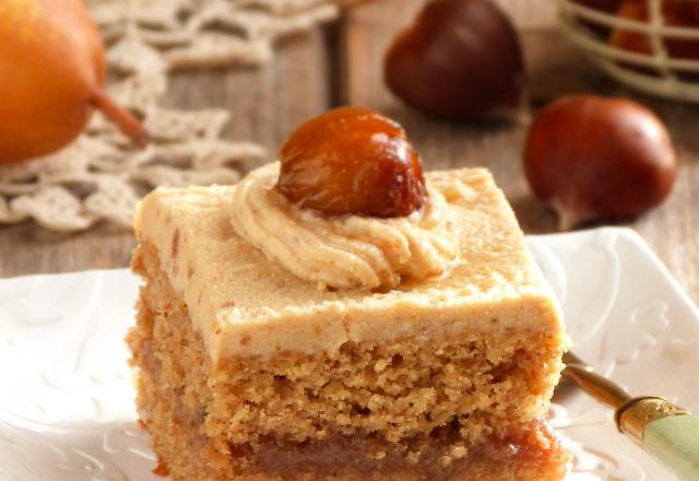 Gâteau aux châtaignes et chèvre frais