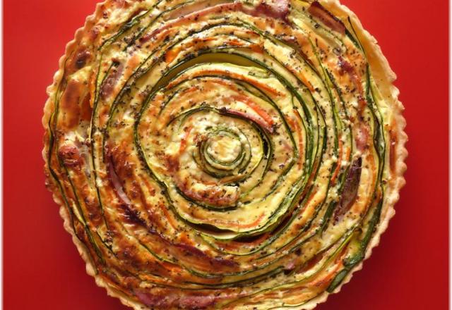 Tarte spirale courgettes-carottes jambon, St Môret®