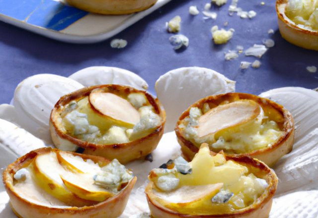 Tartelettes sucrées-salées aux poires et au roquefort