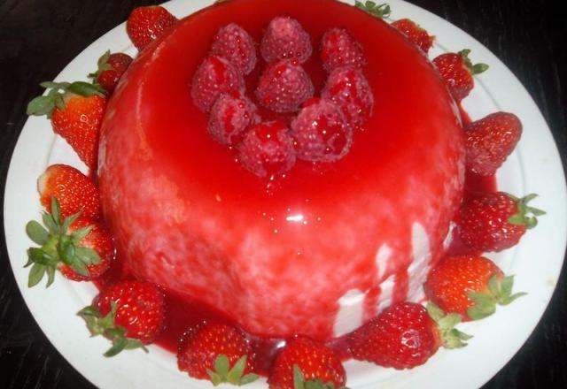 Bavarois aux fraises framboisé