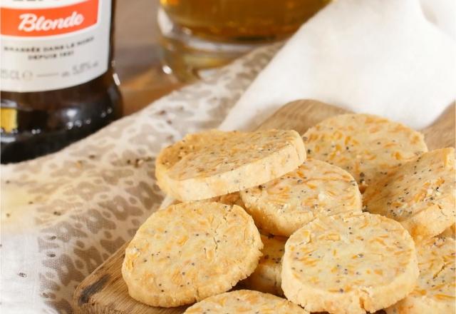 Sablés apéritifs à la mimolette et graines de pavot