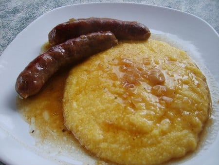 Polenta aux reblochon et Diot de Savoie