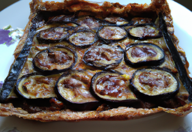 Tarte à l'aubergine et aux pignons