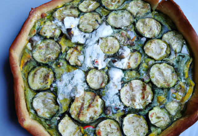 Tarte fine facile aux courgettes, chèvre et pesto