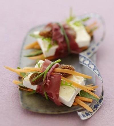 Bouchée gourmande de Caprice des Dieux et bresaola