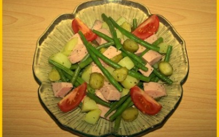 Salade de haricots verts au cervelas