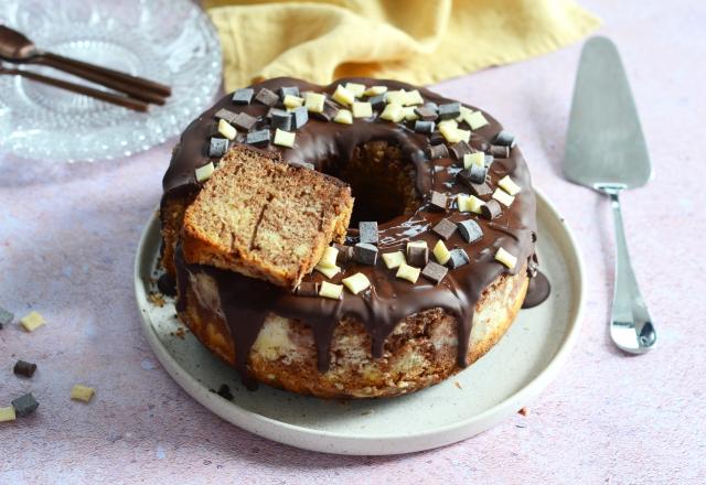 Gâteau marbré sans four