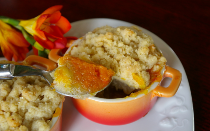 Crumble pomme, potimarron et crème de marron