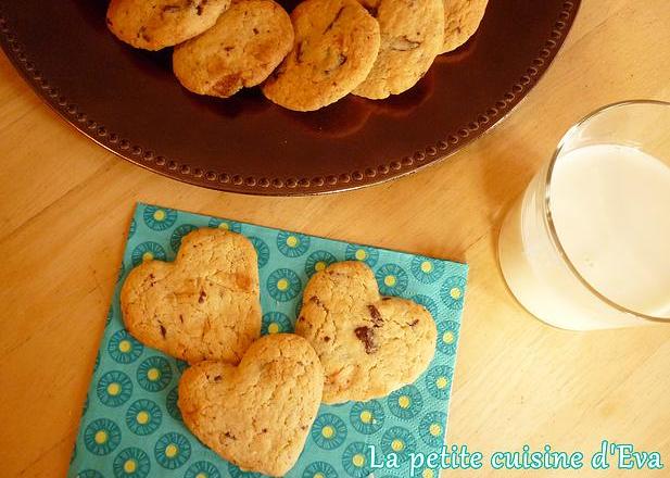 Cookies cœur aux pépites de chocolat