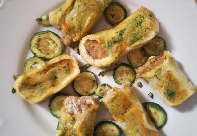 Roulé de poulet aux courgettes