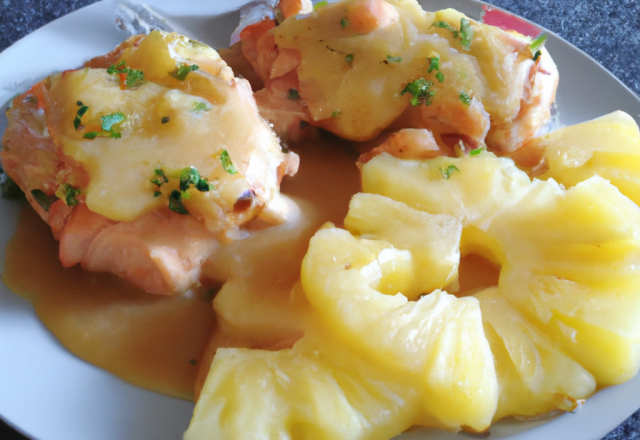 Poulet à l'ananas sauce aigre-douce