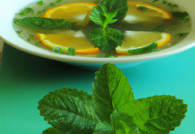 Soupe d'agrumes à la menthe fraîche