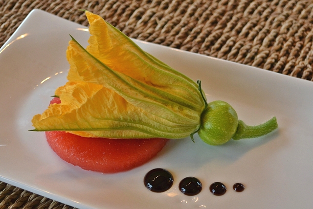 Fleurs de courge/chèvre/pastèque