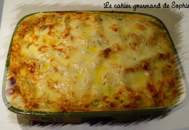 Lasagnes vertes : courgette, dinde et pesto