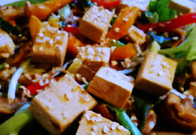 Salade chinoise (au tofu fumé...)