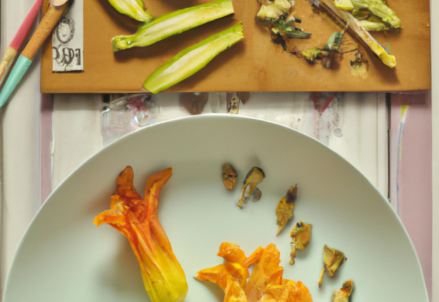 Fleurs de courgettes farcies et frittes