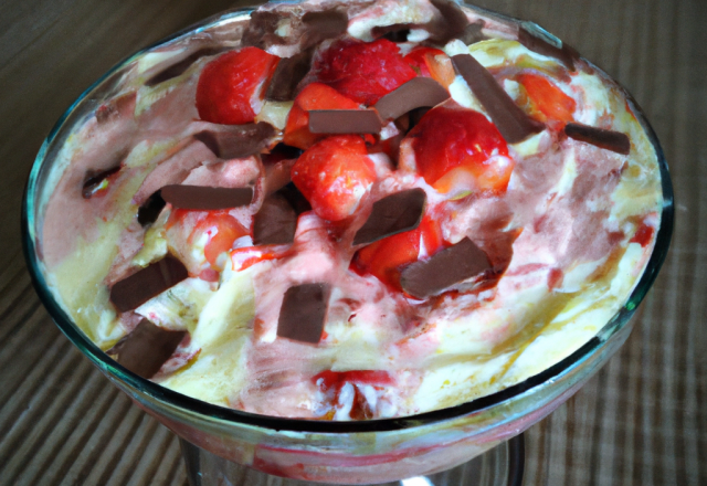 Triffle rhubarbe fraise au chocolat blanc