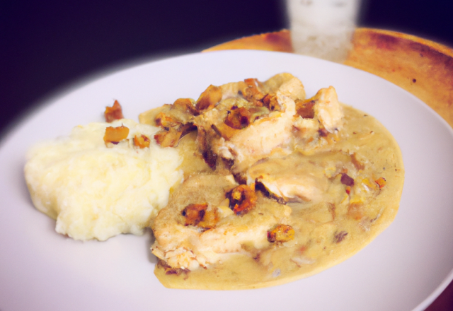 Poulet à la citronnelle, noix de cajou et lait de coco