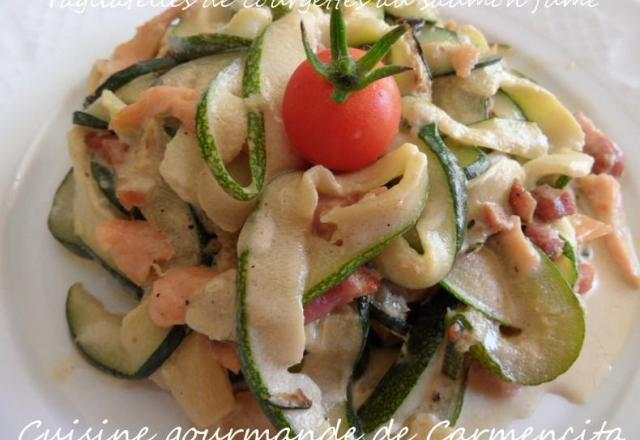 Tagliatelles de courgettes au saumon rapides