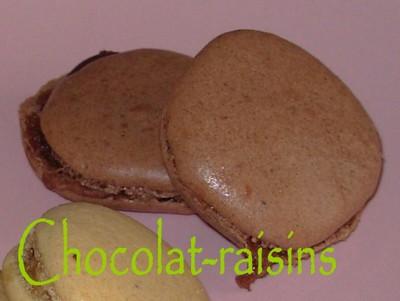 Macarons chocolatés aux raisins