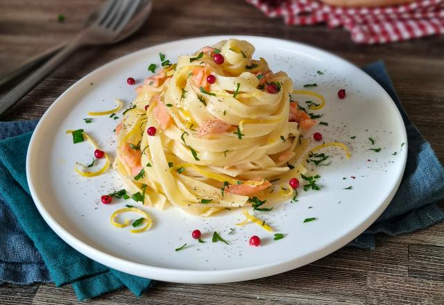 Tagliatelles au citron et saumon fumé