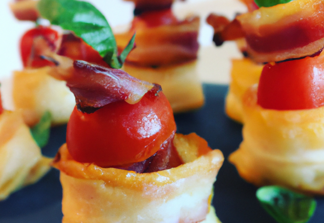 Feuilletés apéritif aux tomates et bacon