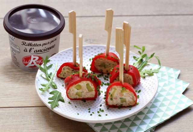 Bouchées apéritives de piquillos farcis aux rillettes pur porc Bahier